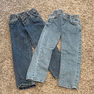 Cat & Jack Kids paper bag Jeans - Dark Blue and Light Blue